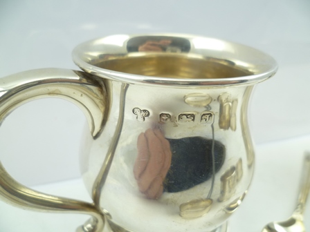 A SELECTION OF SILVER, comprising two Christening mugs, one baluster engraved "Ashley", the other " - Image 2 of 5