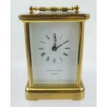 MATTHEW NORMAN, LONDON A BRASS CARRIAGE CLOCK in original box