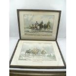 PUBLISHED ACKERMANN OF LONDON "English Post-boys" and "French Postilions" A pair of colour prints,