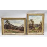 J** F** W** Late 19th century studies of wooded landscapes, Oils on canvas, a pair, initialled and