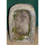 A RECTANGULAR WEATHERED STONE GARDEN TROUGH, 60cm x 40cm x 26cm high