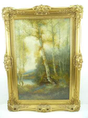 F.E. JAMIESON "Lyndhurst, New Forest", Oil painting on canvas, signed, 60 x 39cm in ornate gilt