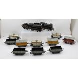 HORNBY "0" GAUGE CLOCKWORK TRAIN SET, in black British Rail livery, to include two type 50