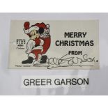 A GREER GARSON AUTOGRAPH on a Merry Christmas Walt Disney card