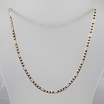 A 9CT GOLD FLAT CURB LINK NECK CHAIN