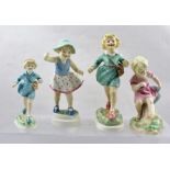 FOUR ROYAL WORCESTER BONE CHINA FIGURINES modelled by F.G. Doughty, "March" No.3454,16cm, "