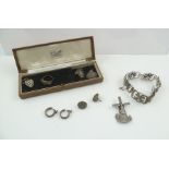 VARIOUS ITEMS OF MARCASITE AND OTHER COSTUME JEWELLERY, includes a windmill brooch