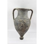 A THRAKIAN (THRACE) DESIGN POTTERY AMPHORAE, classical design two-handled tapering bodied vessel,