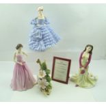 THREE ROYAL DOULTON PORCELAIN FIGURES, "Loving Thoughts" 22cm, "Georgina" 25cm and "Pretty