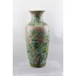 A LATE 19TH/EARLY 20TH CENTURY CHINESE CANTON VASE, having short flared neck and all-over polychrome