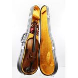 ALFREDUS FERDINANDUS RIPPONUS A 19TH CENTURY ENGLISH VIOLIN, having red/brown varnish, two piece