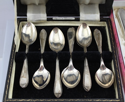 JOHN POPE GENGE A SET OF SEVEN LATE VICTORIAN SILVER "FIDDLE" PATTERN TEASPOONS, Exeter 1873, - Image 2 of 4