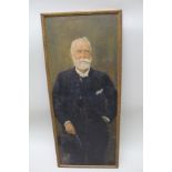 M. MUNO A portrait of an Edwardian gentleman, wearing a formal suit with top hat, he has a trimmed