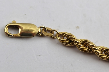 AN 18CT GOLD FANCY ROPE LINK NECKLACE, 45cm long (including clasp), 20g., together with an - Image 3 of 3