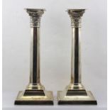 MARTIN HALL & CO. (RICHARD MARTIN & EBENEZER HALL) A PAIR OF EDWARDIAN SILVER CANDLESTICKS of