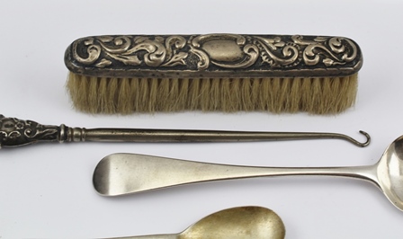 BATEMANS A SELECTION OF ENGLISH SILVER FLATWARE, to include an Old English pattern basting spoon - Image 2 of 7