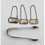 JOSIAH WILLIAMS & CO. (JAMES & JOSIAH) A VICTORIAN PAIR OF SILVER SUGAR NIPS, of cast fiddle pattern