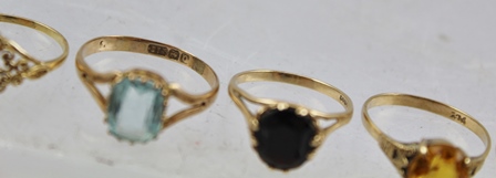 FIVE STONE SET LADY'S RINGS, stamped marks, various sizes - Image 3 of 6