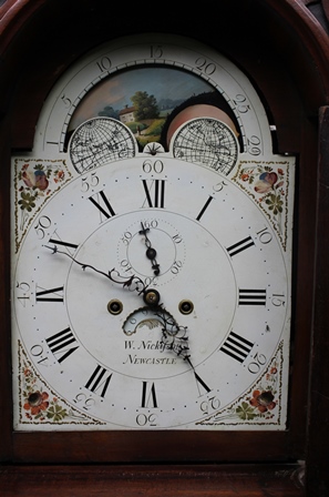 W. NICKIFSON (NICKINSSON) OF NEWCASTLE-UNDER-LYME, circa 1800 A MAHOGANY LONGCASE CLOCK, the hood - Image 4 of 12