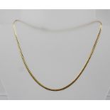 AN 18CT GOLD FLAT LINK NECK CHAIN, stamped "750", 11g.