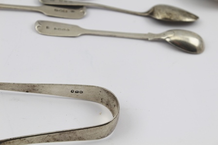 BATEMANS A SELECTION OF ENGLISH SILVER FLATWARE, to include an Old English pattern basting spoon - Image 7 of 7