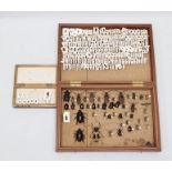 A SMALL WOODEN STORAGE BOX WITH A FEW CARDED BEETLES (lacking data), the box carrying the name "R.A.