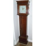 AN EARLY 19TH CENTURY MAHOGANY CASED THIRTY HOUR LONGCASE CLOCK, the hood with column mounts