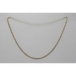 A 9CT GOLD ROPE NECK CHAIN, stamped "Italy" and "375", 16" (452mm) long