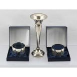 BROADWAY & CO. A PAIR OF SILVER NAPKIN RINGS, each having plain un-engraved band with display