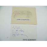 TWO AUTOGRAPHS, Joan Crawford and Faye Dunaway