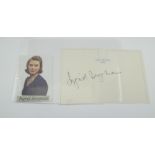 INGRID BERGMAN, autograph on "Hotel Meridien-Paris" headed note paper, together with a portrait