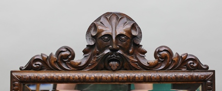 A LATE 19TH CENTURY CARVED OAK AND PARQUETRY HALL TABLE WITH MIRROR BACK, assembled from reclaimed - Bild 2 aus 9