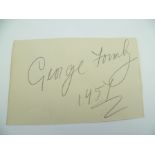 GEORGE FORMBY, autograph in pencil, dated 1951