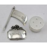 UNITE & HILLIARD (George Unite and James Hilliard) A WILLIAM IV SILVER SPIRIT LABEL "Whiskey", of