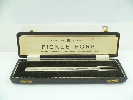 FRANCIS HOWARD LTD. A MID 20TH CENTURY SILVER PICKLE FORK (based on the design of one of the