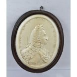 AN EARLY 18TH CENTURY RELIEF CARVED IVORY PORTRAIT MINIATURE OF ARENT FURLEY (Secretary to General