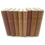 RUDYARD KIPLING Eight volumes in red cloth board bindings, includes; "From Sea to Sea" in two