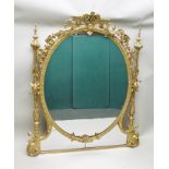 A 19TH CENTURY SUBSTANTIAL GILT GESSO FRAMED OVERMANTEL MIRROR with scallop and acanthus leaf crest,