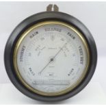 RIDDEL AND CO., BELFAST A LATE VICTORIAN BAROMETER WITH THERMOMETER mounted in a turned ebonised