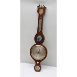 CICERI & PINI of EDINBURGH A LATE VICTORIAN/EDWARDIAN MAHOGANY BANJO BAROMETER having pediment