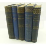 RUDYARD KIPLING FIVE VOLUMES in blue cloth board bindings, includes "Wee Willie Winkie and Other