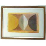 AFTER BREON O'CASEY "Abstract Forms", a colour print, 69cm x 49cm in stained wood frame