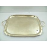 FRANK COBB & CO. LTD A RECTANGULAR SILVER TEA TRAY with two cast handles, Sheffield 1932, 1840g.,