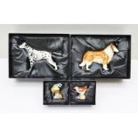 ROYAL DOULTON HAND-MADE BONE CHINA SCULPTURE FIGURES OF ANIMALS including dalmatian, rough collie,