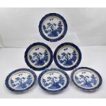 A SET OF SIX BOOTHS "REAL OLD WILLOW" TEA PLATES, having gilded rims, impressed and printed marks,
