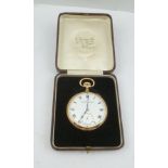 A ROLEX OPEN FACE POCKET WATCH, 17-jewel movement in a 9ct gold Dennison case, Birmingham 1925,