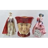 A ROYAL DOULTON PORCELAIN FIGURINE "Top o' the Hill", HN1849, 18cm high, together with ONE OTHER