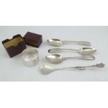 RICHARD WHITFORD A PAIR OF WILLIAM IV IRISH SILVER "FIDDLE" PATTERN TEASPOONS, Dublin 1834, together