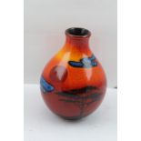 A LATE 20TH CENTURY POOLE POTTERY VASE of ovoid form, decorated with the "African Savanna" pattern