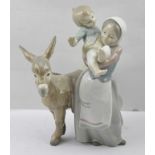 A LLADRO PORCELAIN FIGURE GROUP, comprising two children with a donkey, impressed and printed